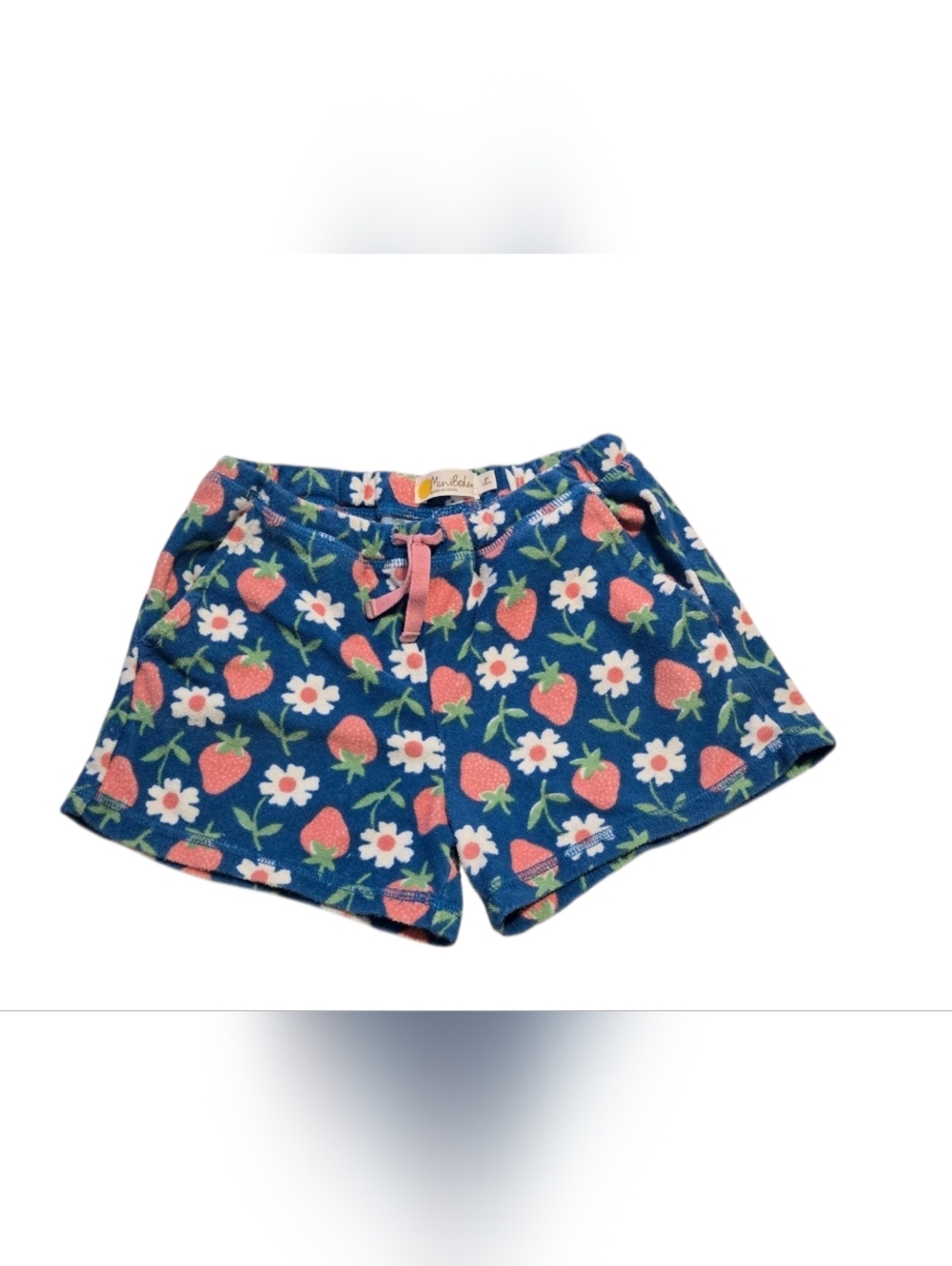 Mini Boden Terry Cloth Strawberry Shorts Sz 8
